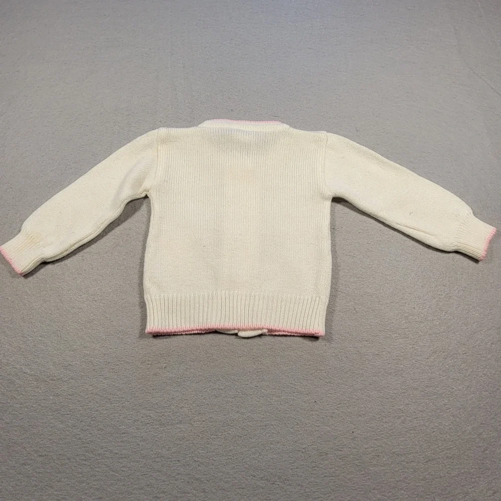 Vintage Snuggle Alert‎ 12M Baby Cardigan Sweater Pastel Taiwan 80s Cute Knit - Picture 8 of 11
